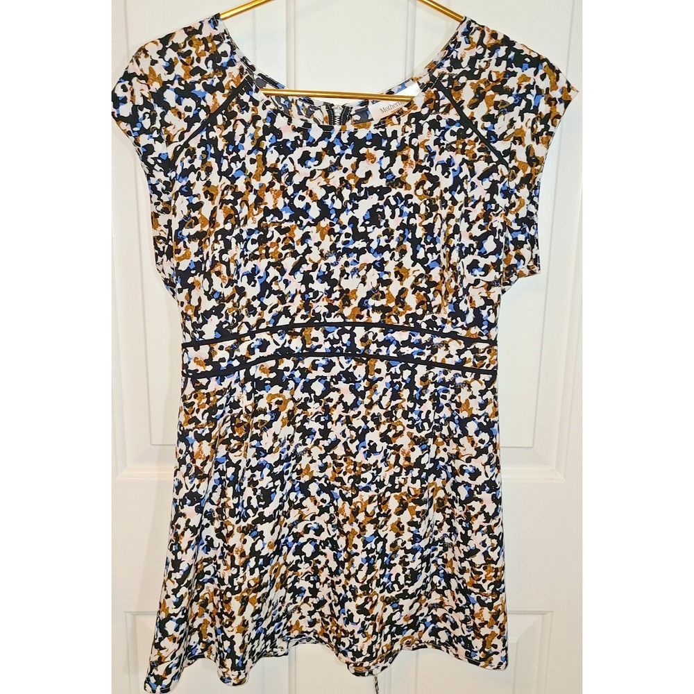 Women's MOtherhood Maternity M Ruffle Peplum Blouse Empire waist tie back Flare